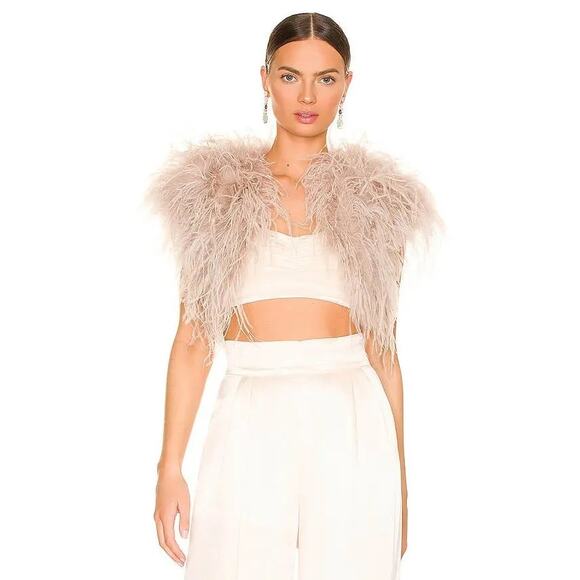 Bubish Blush Berlin Real Feather Bolero Shrug - Picture 1 of 7